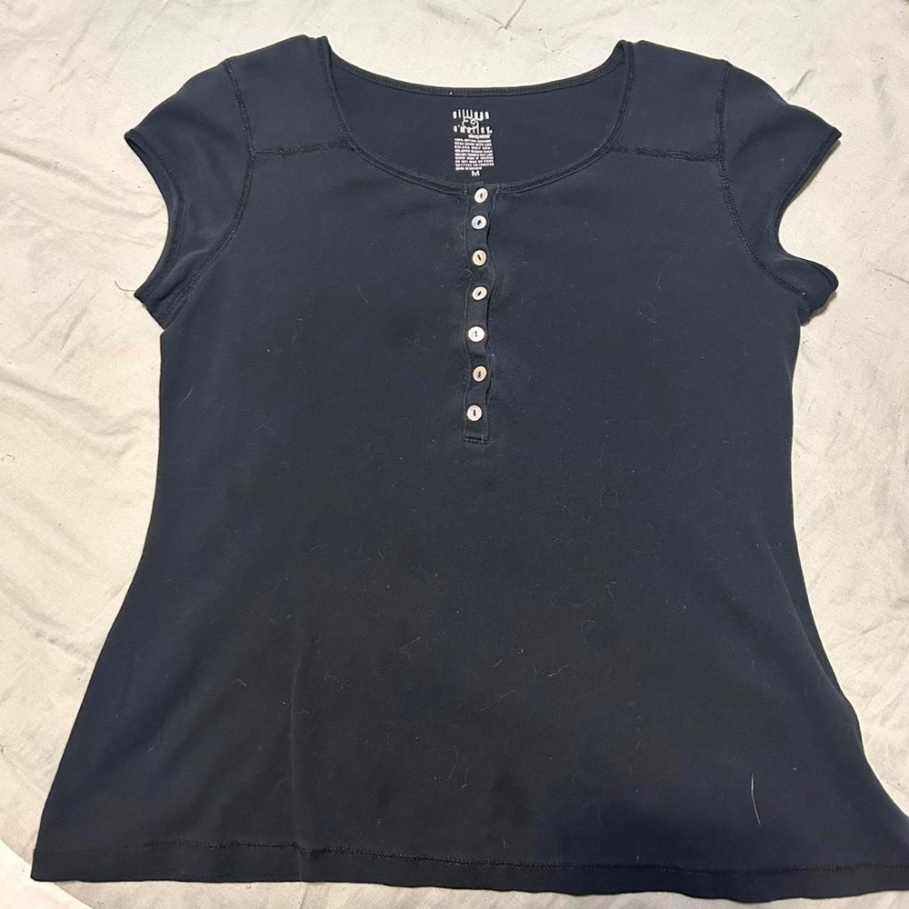 Urban Outfitters Black Fitted Polo T-Shirt